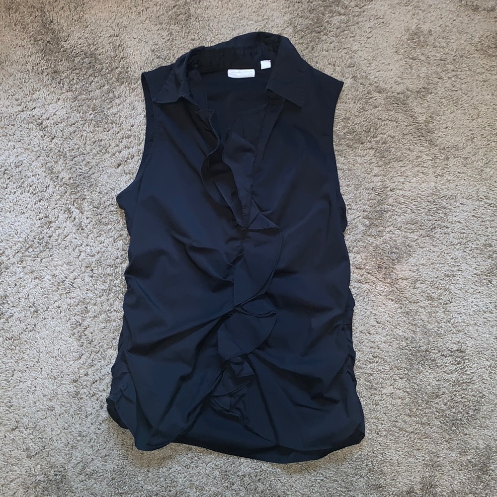 Black ruffled tank.  Size Medium.